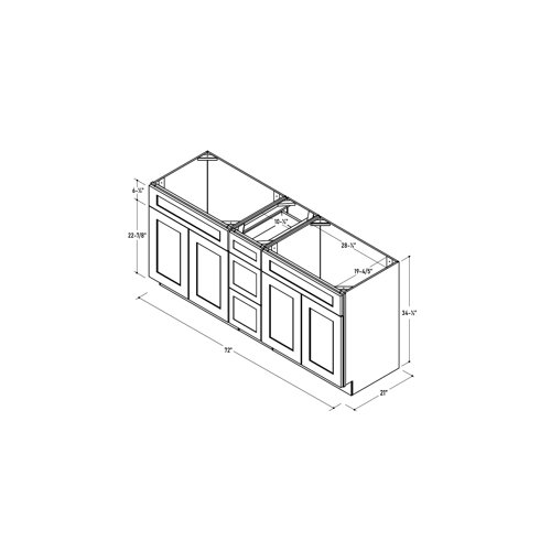 Disar 72" Double Bathroom Vanity Base Only in White Wayfair